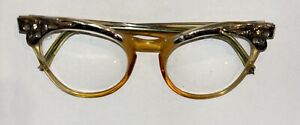 Vtg 1950s CAT EYE Ladies Womens Granny Glasses Eyeglasses Rhinestones