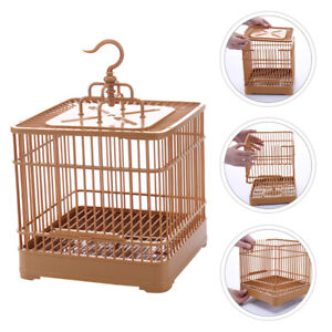 Rustic Bird Cage with 2 Feeding Cups and Vintage Flair