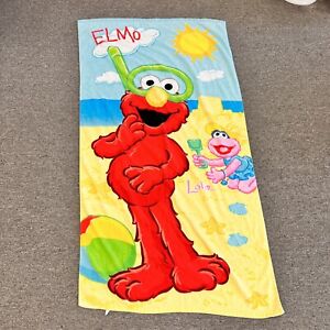 Licensed Sesame Street Elmo and Lola Sandcastle Fiber Reactive Beach/Bath Towel
