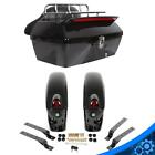 NEW Motorcycle Hard Saddle Bags +Tour Pack Trunk W/ Tail Light For Harley Yamaha (For: 2017 Indian Roadmaster)