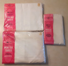 Vintage Grants Percale Pillowcase Flat Fitted Sheet Set Lot Double NEW OLD STOCK