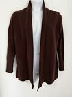 Charter Club Luxury 100% Cashmere Sweater Womens L Open Front Cardigan Brown
