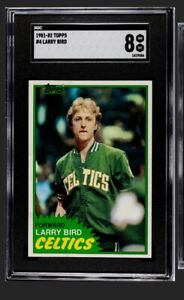 1981-82 Topps # 4 Larry Bird SGC 8 NM/MT Boston Celtics HOF 2nd Year Card