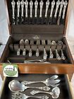 Lunt Eloquence  Sterling Silver Flatware Service for 12 /  57 Pc Mahogany Case