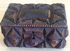 Spectacular 1890s  Victorian Era Tramp Art Sewing Box Hand Chip Carved