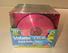New Verbatim Colored Blank Recordable CD-R 25 Pack 1x-16x speed 700mb/80 min