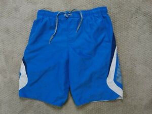 Nike Swim Trunks Mens Small Board Shorts Blue Mesh Lined Logo Polyester