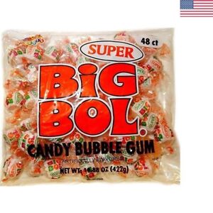 Super Size Bubble Gum Candy - 48 Count Individually Wrapped Pieces