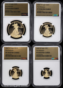 2020-W Proof Gold Eagle 4 Coin Set NGC PF 70 UC | First Releases PR