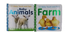 Lot 2 Infant Baby Touch and Feel Baby & Farm Animals Books Birthday Shower Gift