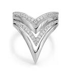 Messika 0.40Cttw Queen V Semi Pavee Diamond Ring 18K White Gold Size 52 US 6