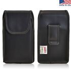 HTC One M8 Vertical Leather Pouch Holster Case Flush Belt Clip Fits Otterbox