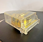 Clear Lucite Acrylic Piano Music Box with Gold Features Approx. 2.5