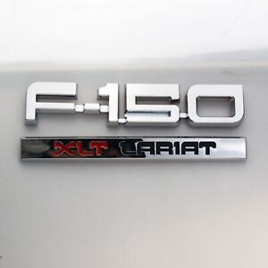 1Pc Fits1 987-91 F-1-5-0 XLT Lariat Emblems Side Badges Nameplate Chrome (For: F-150 XLT)
