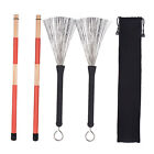 Jazz Drum Sticks Kit with 1 Pair Drum Wire Brushes 1 Pair Rods Drum Sticks T4F9