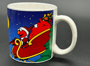 Elmo Coffee Cocoa Mug Santa Sesame Street Xmas Christmas Jim Henson 1998