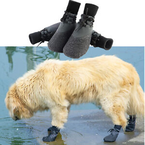 4pcs Anti-Slip Dog Boots Waterproof Pet Shoes for Small Medium Large Dog Outdoor