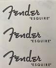 50s/60s Fender Esquire Waterslide Headstock Decal (3 pcs. Flat Silver)