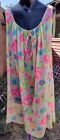 Fab Vintage 70s Nightgown Vibrant Floral Design AS IS