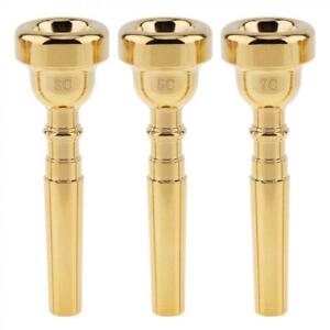 Professional Trumpet Mouthpiece Size 3C 5C 7C for Bach Gold Coated w/ Rich Tone