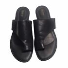 Born Womens Leather Sandals Size 9 Anthie Slides Black Toe Loop Comfort D02203