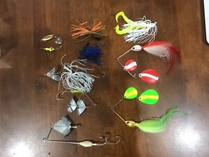 9 Vintage Spinner And Buzz Baits Mostly New And Never Used Fishing Lures