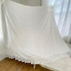 86x78 large lace POLKA DOTS Antique curtain French White Tambour lace Cornely d