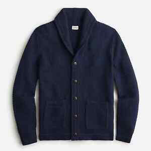 J. CREW Men's Checker-stitch Shawl Collar Cardigan Sweater Blue - $138 NWT