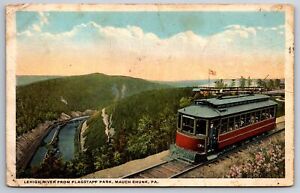 Mauch Chunk Pennsylvania~Lehigh River~Flagstaff Park Trolley Train~1920 Postcard