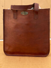 Handmade Women Genuine Leather Tote Shoulder Bag Purse 14 Inch Brown (GVB)