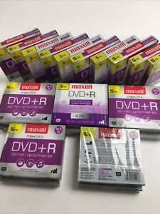 100 Slim Maxell DVD+R Discs, 4.7GB, 16x, w/ Cases, Silver, 5/Pack (Lots of 20)