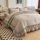 New ListingTaupe Comforters Queen Size Set Vintage Boho Chic Farmhouse Bedding Sets
