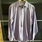 Calvin Klein Shirt Men 34/35 Light Purple  Long Sleeve Button Up Dress Shirt