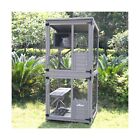 Aivituvin Cat Catio Outdoor Cat House Wooden Large Enclosure with Run on Whee...