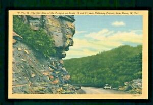 Postcard West Virginia The old man of the canyon chimney corner New River. J2
