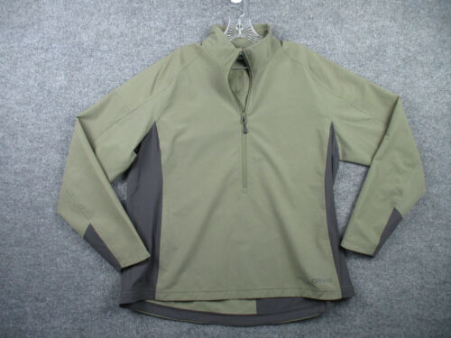 Orvis Pro Jacket Adult XL Green Long Sleeve 1/2 Zip Pullover Media Pocket Fish
