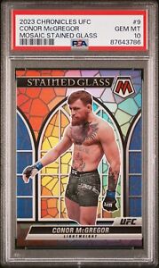 2023 Panini Chronicles Mosaic UFC Stained Glass Prizm #9 Conor McGregor PSA 10