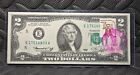 1976 $2 Dollar Note in UNC Condition with Stamp & Postmark COLLECTIBLE!