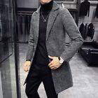 Men's Wool Blends Trench Long Top Coats Coat Collar Overcoat Male Windbreaker