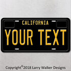 California Vintage Black YOUR TEXT Personalized  Aluminum License Plate Tag