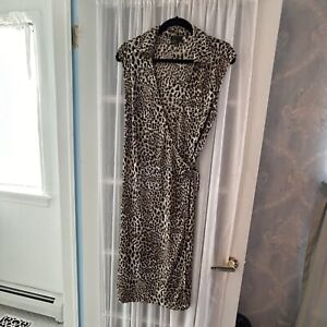 BCBG MaxAzria Wrap Leopard Print Dress Woman’s Size L
