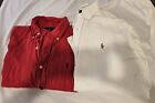 lot 2 polo ralph lauren shirt mens size XL red white