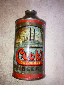 Cooks Goldblume Cone Top Beer Can