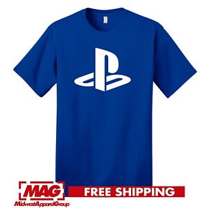 PS LOGO BLUE T-SHIRT Playstation PS5 Videogame Console Shirt Tee Gaming Games