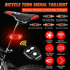 Wireless Bicycle Bike Rear LED Tail Light Warning Turn Signal + Remote Control
