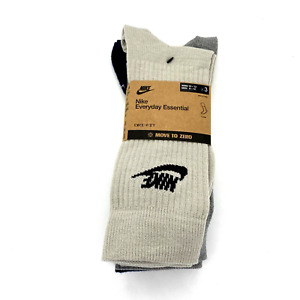 Men's Nike Everyday Essential 3-Pack Cushioned Crew Socks (8-12) Gray Navy