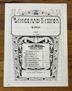 New Listing$2 Sheet Music! ~ Woodland Echoes (c.1907) ~ Wyman ~ Series Four