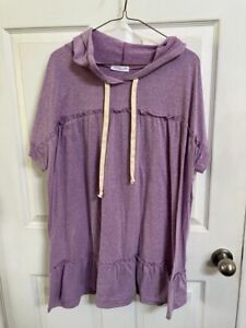 New Womens Chic Soul Jersey Hooded Tunic Top Blouse Shirt 2XL 2X