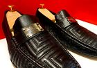 $849.00 !! VERSACE MEN'S ICONIC BLACK GREEK LEATHER LOAFERS SHOES MARKED SIZE 41