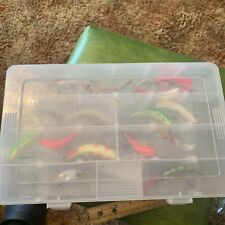 Vintage Lures Flatfish Plastic Lures Lazy Ike Lot of 20 Fishing Rare Colors Box